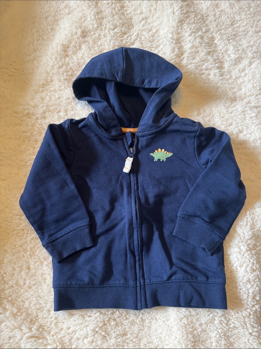 jumping beans Navy Hoodie with Green & Yellow Dinosaur Accent